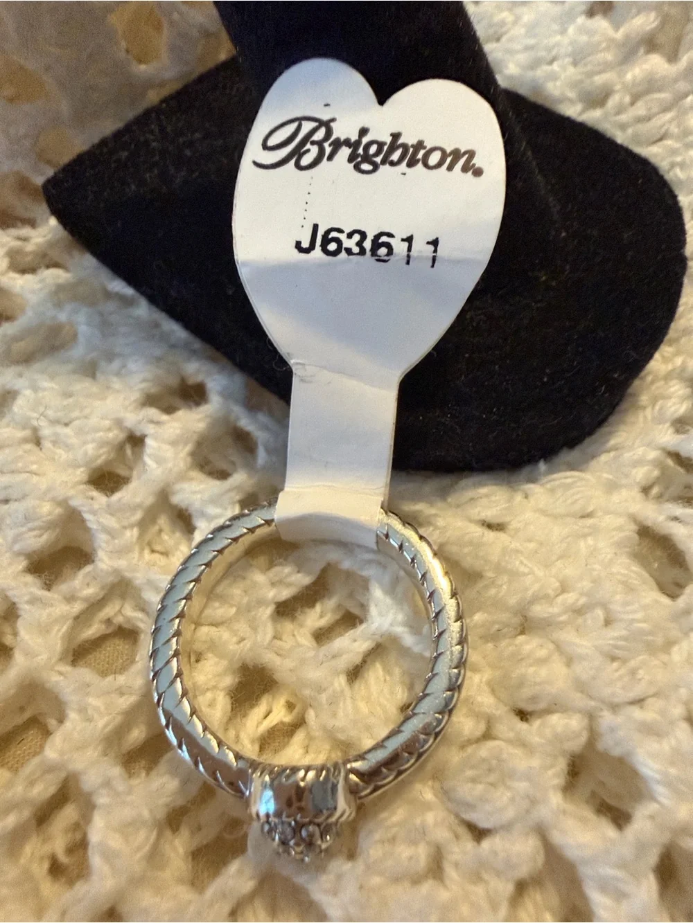 Brighton Silver Crystal Pave Disc Stackable Ring - Picture 10 of 12
